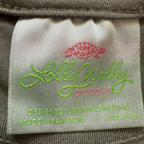 Lolly Wolly Doodle Mom and Me Dress Gray and Mustard Girl's 4/5 - Picture 2 of 7